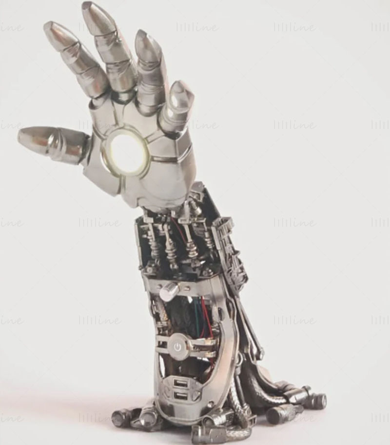 Iron Man armlamp 3D-model klaar om STL af te drukken