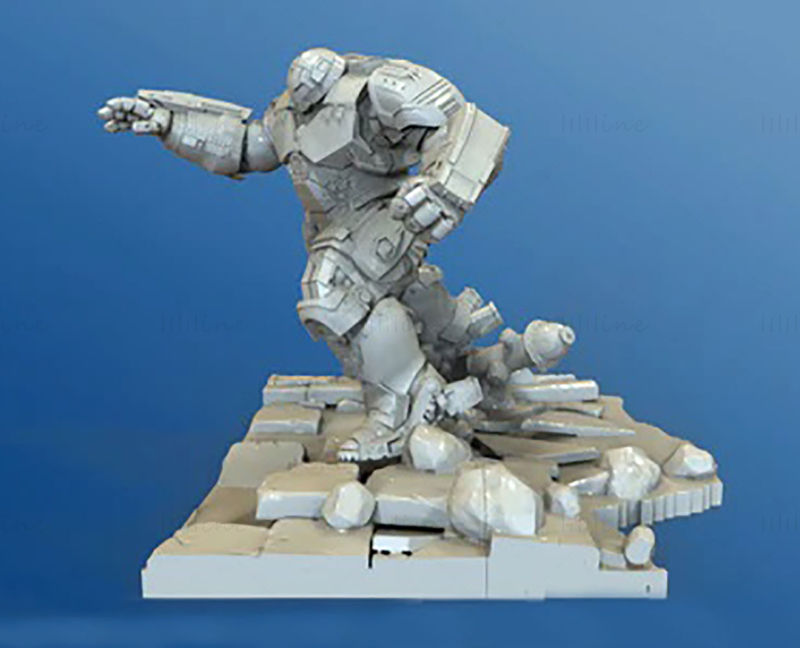 Iron Man Mark 44 Hulkbuster 3D-model klaar om STL af te drukken