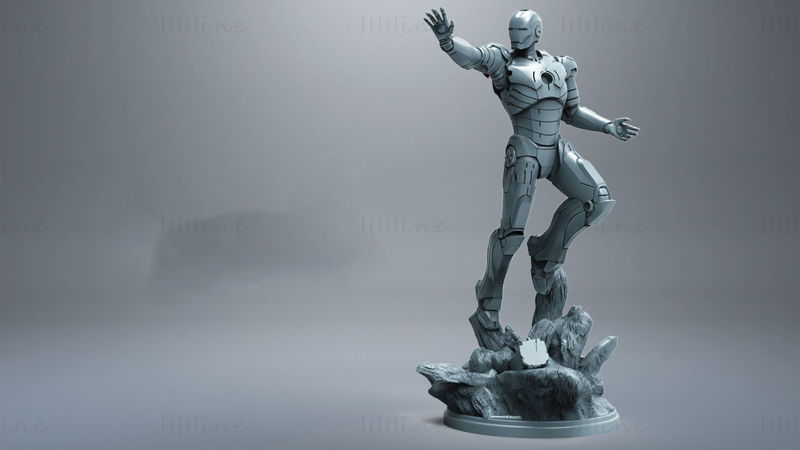 Iron Man Marvel 3D-model klaar om STL af te drukken