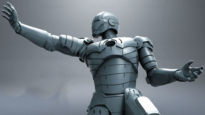Iron Man Marvel 3D-model klaar om STL af te drukken
