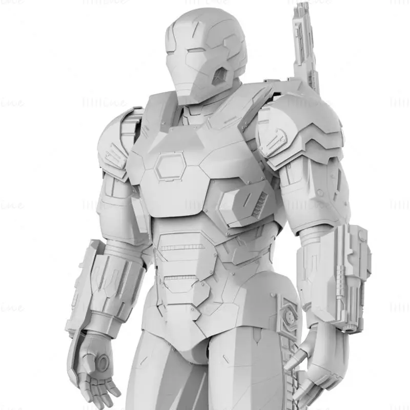 Iron Man War Machine Mark III Vollpanzerung aus dem Bürgerkrieg 3D-Druckmodell STL