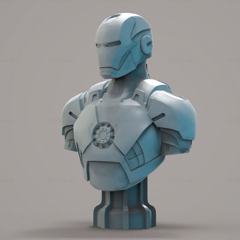 Model 3D IronMan Bust gata de imprimat STL