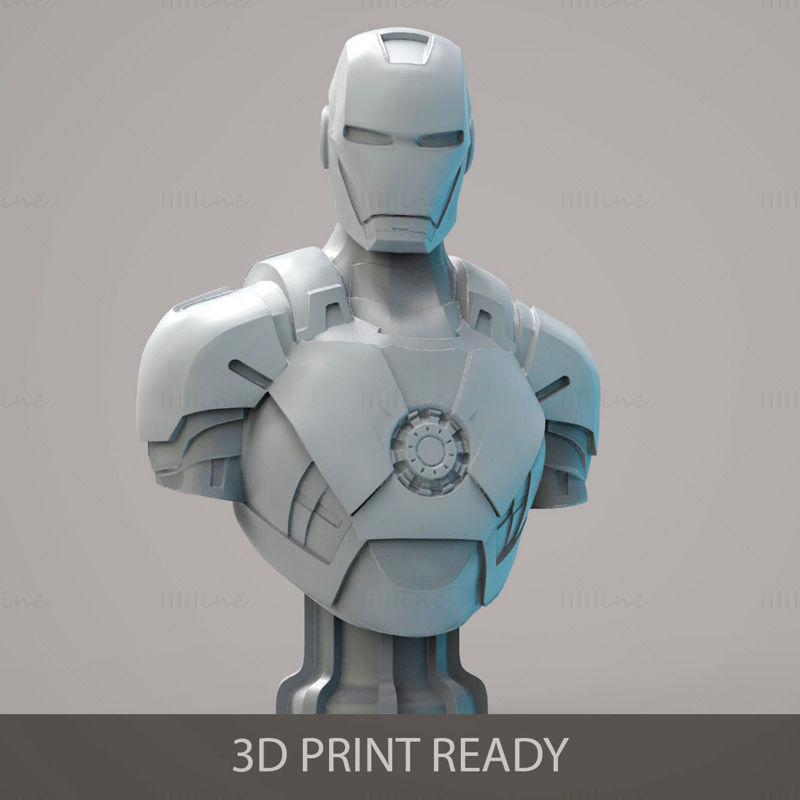 Model 3D IronMan Bust gata de imprimat STL