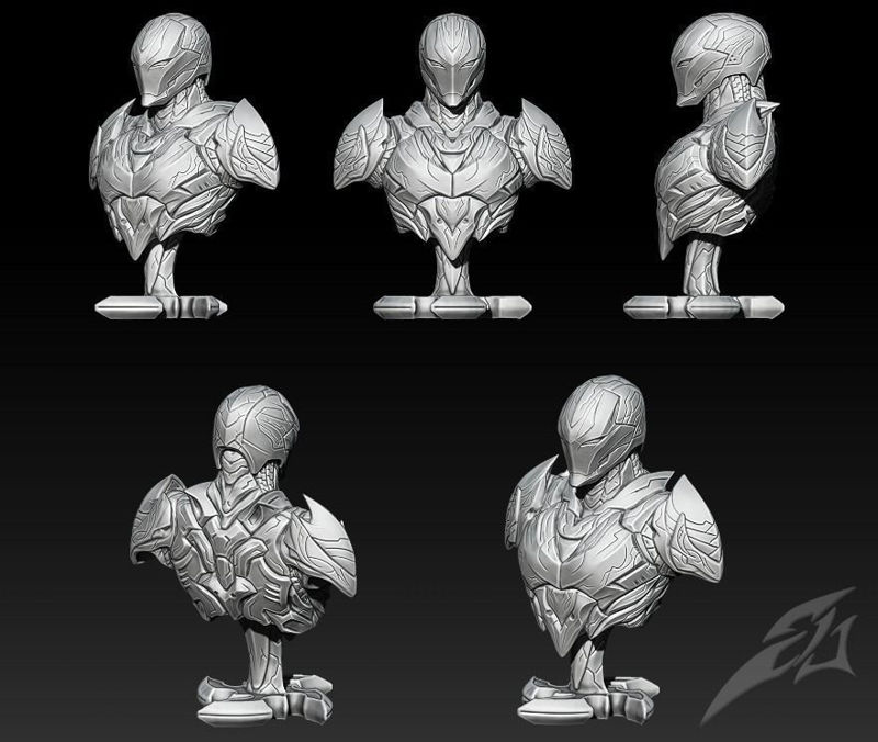 Ironman Bust Dark Armor 3D Ready to Print OBJ FBX STL