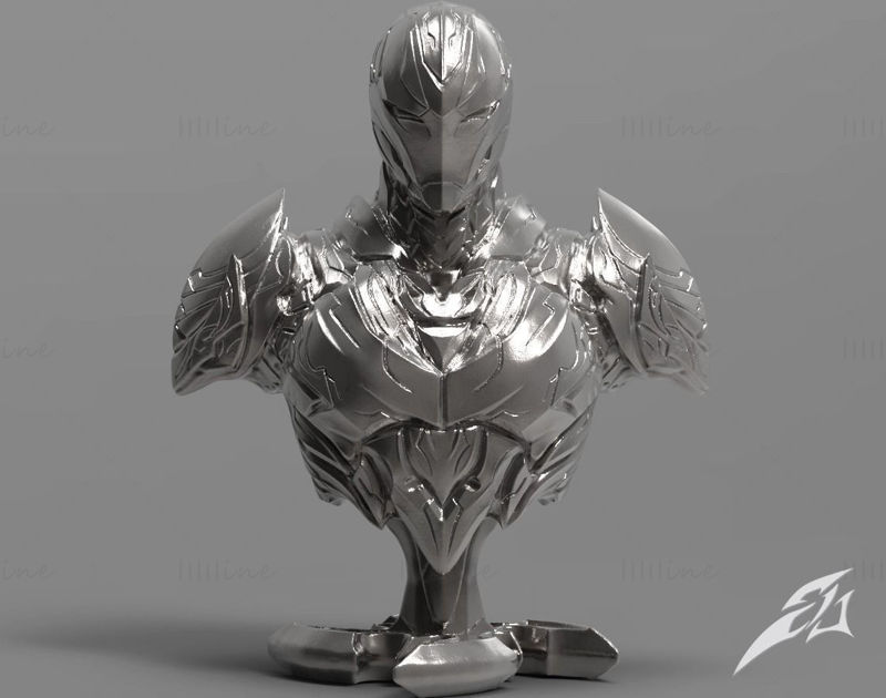 Ironman Bust Dark Armor 3D model připravený k tisku OBJ FBX STL