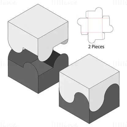 Irregular product packaging box dieline vector