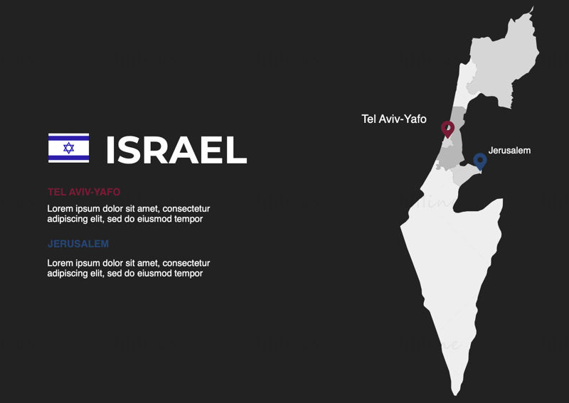Mapa de infografías de Israel editable PPT y Keynote