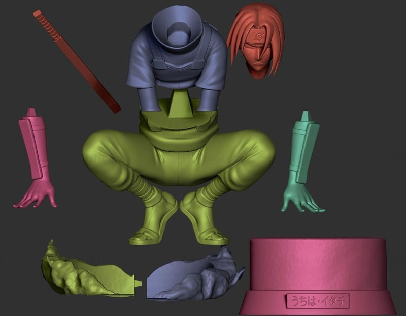 Itachi Anbu Naruto 3D modell STL nyomtatásra készen