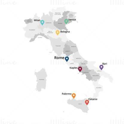 Italy map vector