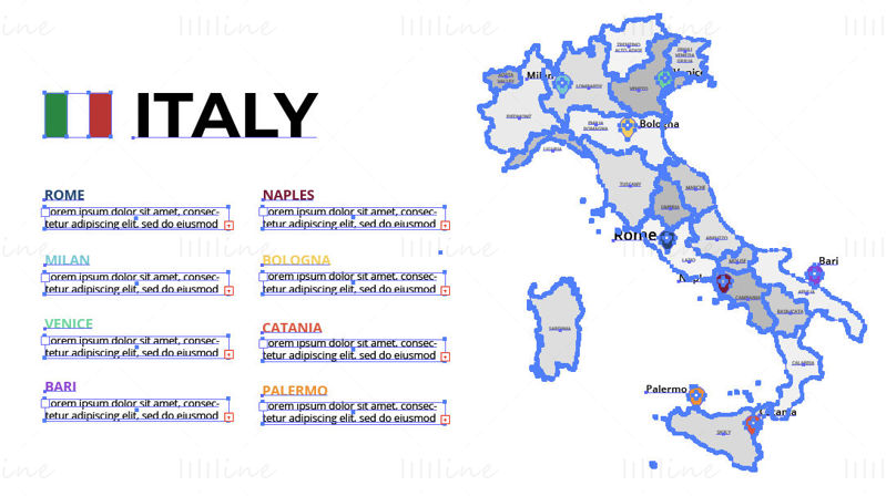 Italy map vector
