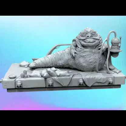 Jabba e Throne 3D Print Modelo STL