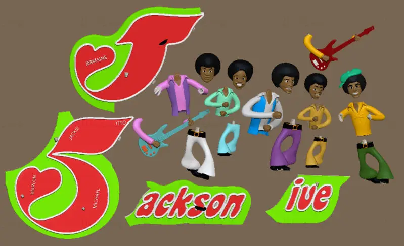 Jackson Five / Het Jackson 5 3D-printmodel STL