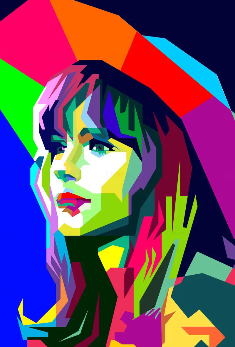 Jacqueline Bisset, 60er-Jahre-Hollywood-Schauspielerin, Pop-Art, WPAP-Vektor