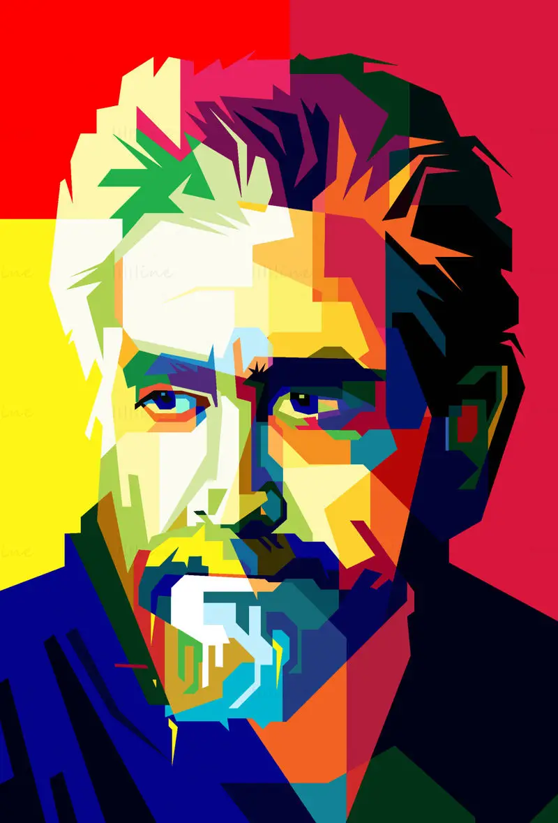 Jake Gyllenhaal Actor Cine Pop Art WPAP Vector