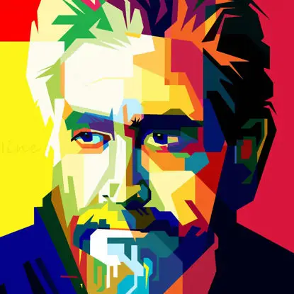 Jake Gyllenhaal Oyuncu Sinema Pop Art WPAP Vektör