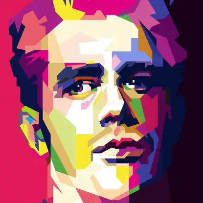 James Dean 60'lar Hollywood Oyuncusu Pop Art WPAP Vektör