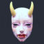 Japanese style horror female demon mask 3d printing model