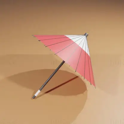 Јапански кишобран 3Д модел