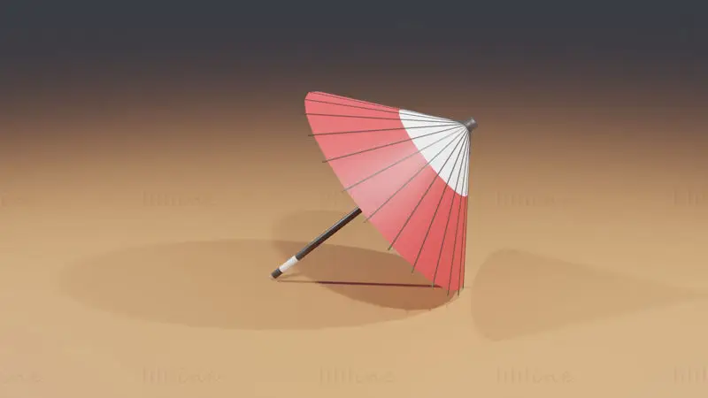 Japanischer Regenschirm 3D-Modell
