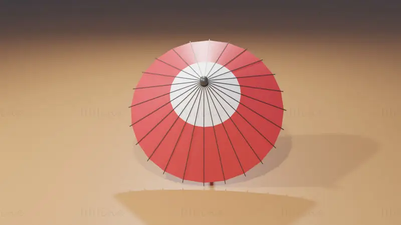 Model 3D de umbrelă japoneză
