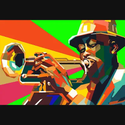 Instrumento de trompete de jazz Pop Art WPAP Vector