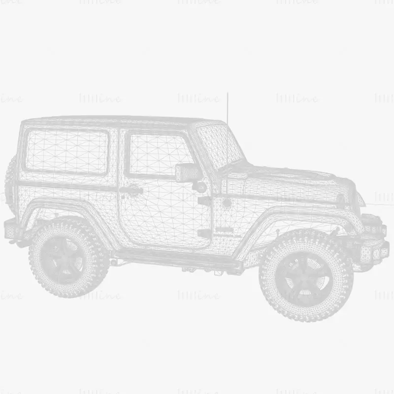Jeep Wrangler Rubicon RJK 2017 Modelo 3D