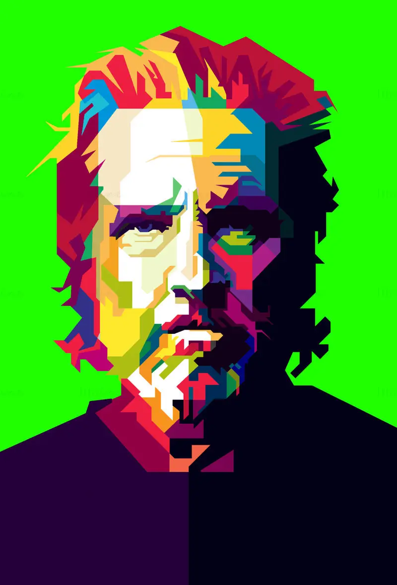 Jeff Bridges Hollywood Actor Pop Art WPAP Vector