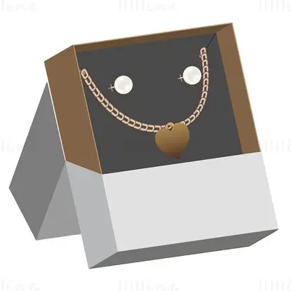 Jewelry packaging box with product support dieline vector