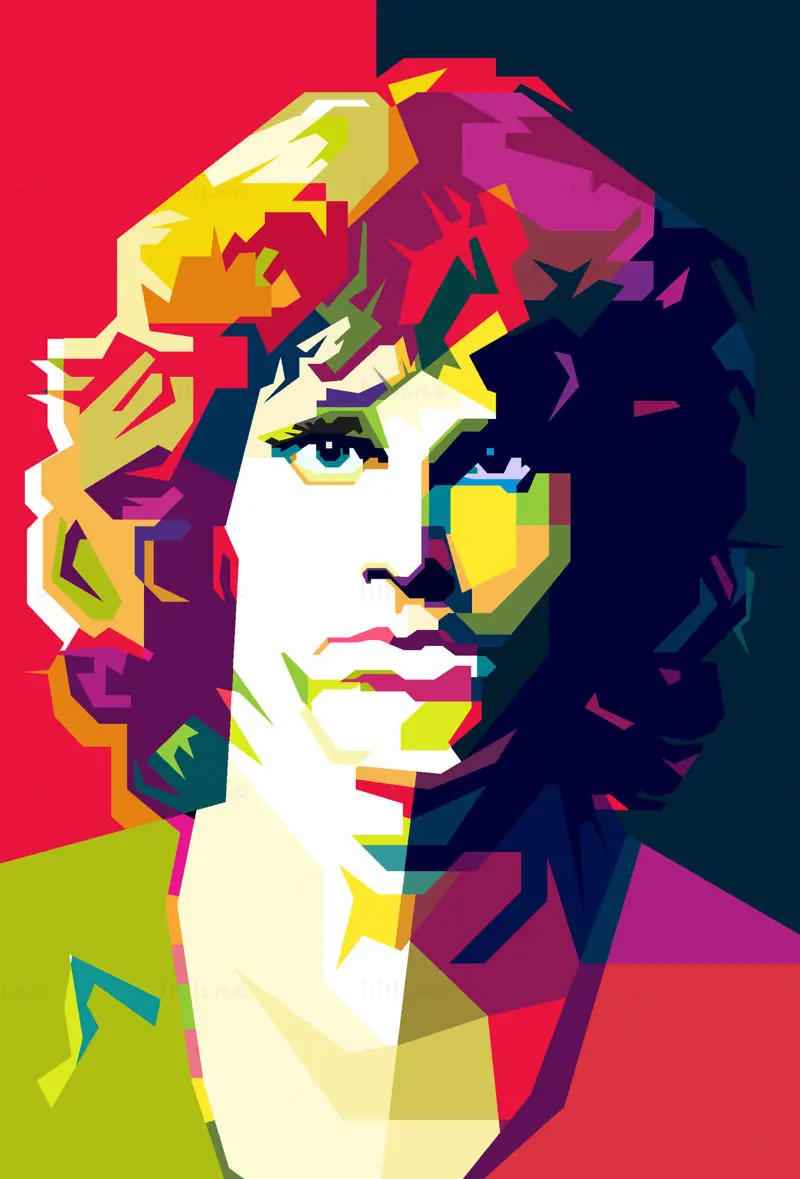 Jim Morrison Legendar Rock Pop Art WPAP Vector