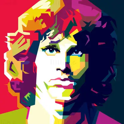 Jim Morrison, legendärer Rock-Pop-Art-WPAP-Vektor