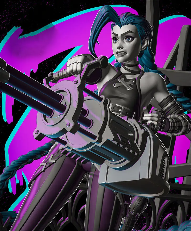 Jinx - Arcane League of Legends 3D Printable Model STL Files