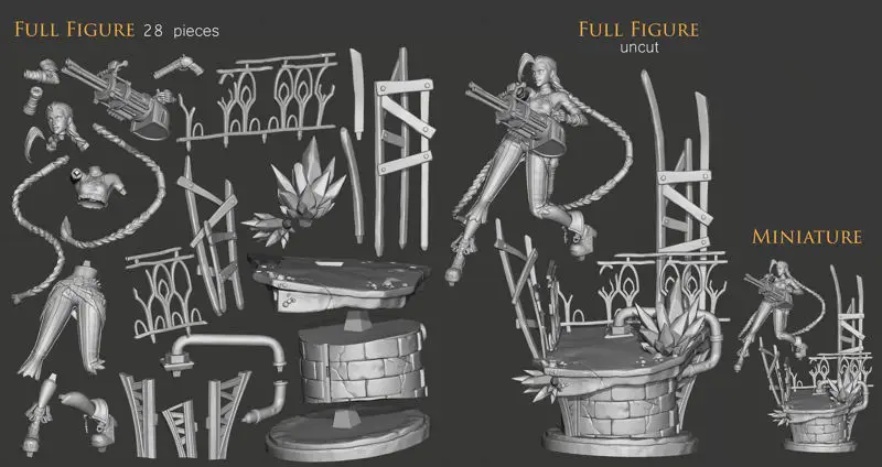 Jinx - Arcane League of Legends 3D Printable Model STL Files
