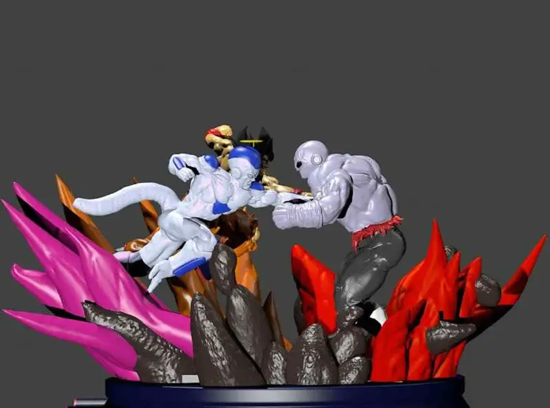 Jiren vs Goku and Frieza Statue 3D Printing Model STL