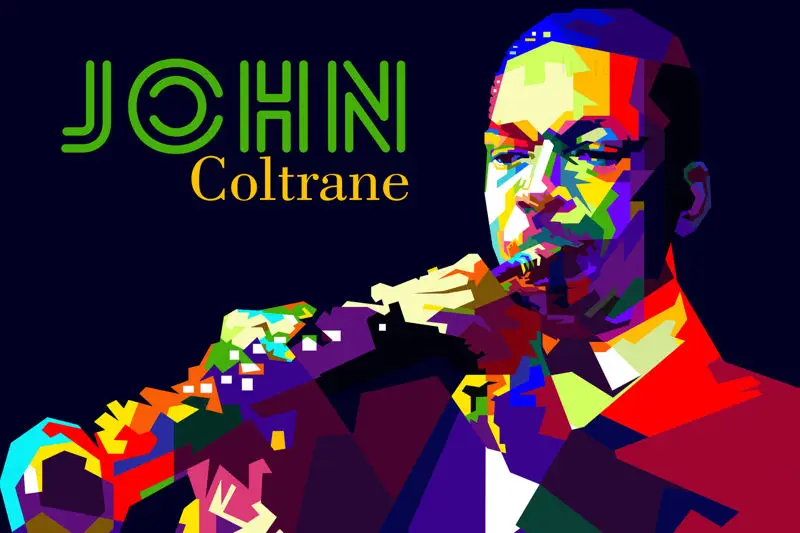 John Coltrane Jazz Glasba Pop Art WPAP