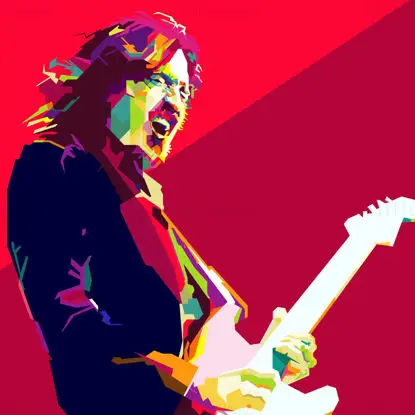 约翰·弗拉西特 John Frusciante Funk金属摇滚RHCP乐队波普艺术 WPAP 矢量