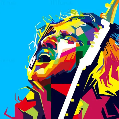 John Frusciante RHCP Kitarist Pop Art WPAP Vector