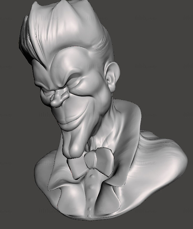 Modelo de impresión en 3D del busto de Joker