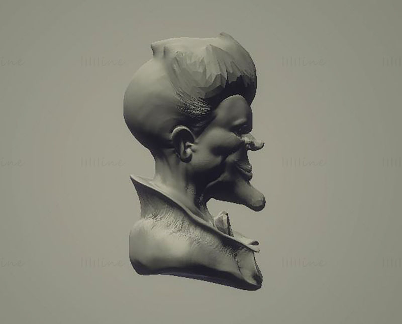 Modelo de impresión en 3D del busto de Joker