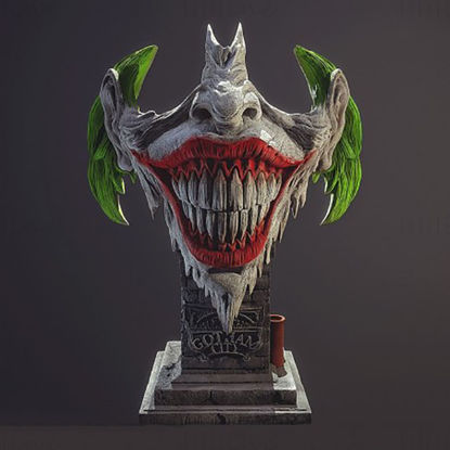 3D model obraza Joker, pripravljen za tiskanje STL