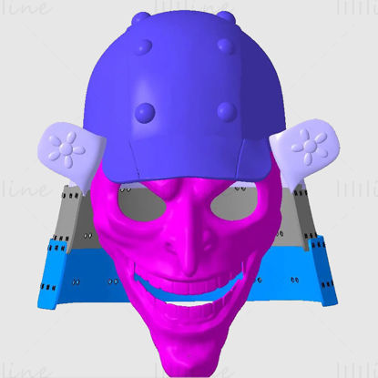 Joker Samurai Helmet Stampa 3D Modello STL