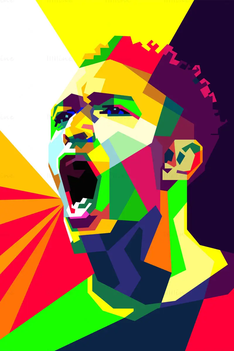 Jude Bellingham anglický fotbal Pop Art WPAP vektor