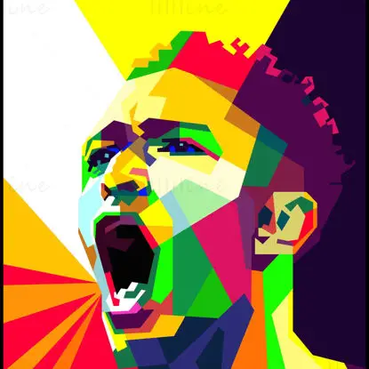 Arte pop de fútbol inglés de Jude Bellingham WPAP Vector