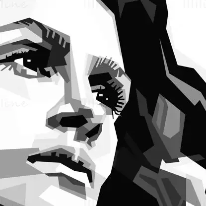 Julia Roberts, Hollywood-Schauspielerin, monochrome Illustration