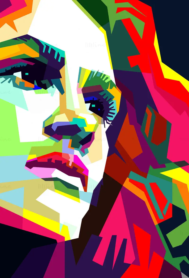 Julia Roberts Pop Art WPAP vektor