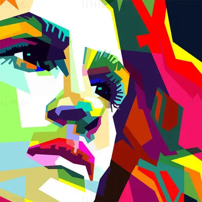 Julia Roberts Pop Art WPAP Vecteur