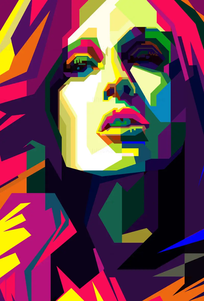 Filmska igralka Julianne Moore Pop Art WPAP Vector