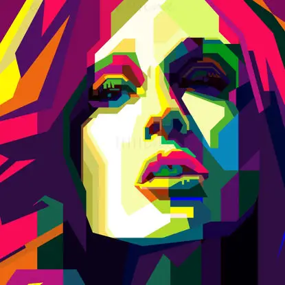 Julianne Moore Film Aktris Pop Art WPAP Vektör