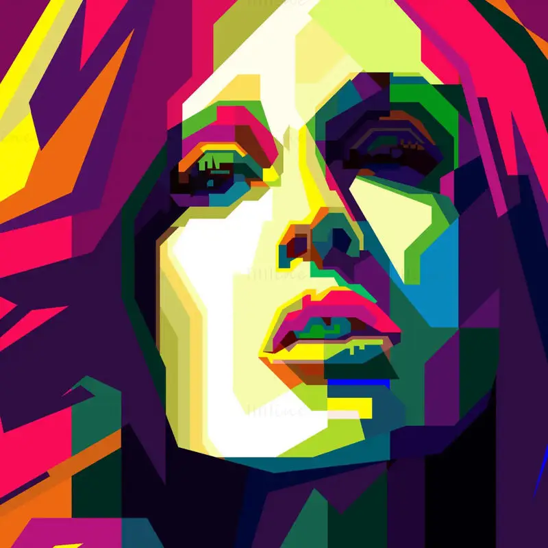 Julianne Moore Film Aktris Pop Art WPAP Vektör