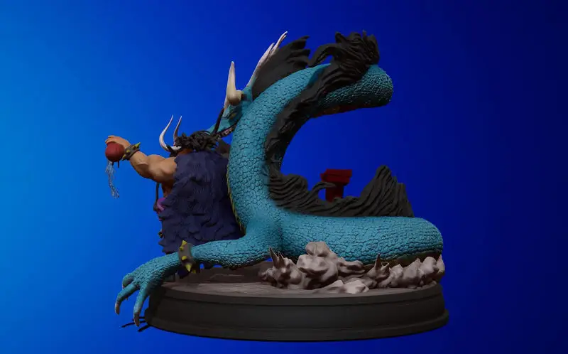 Kaido Emperor and Dragon 3D Model Ready to Print STL