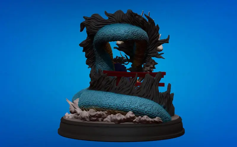 Kaido Emperor en Dragon 3D-model klaar om af te drukken STL